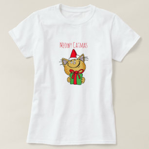 Meowy Christmas Chat Femme T-Shirt Basic