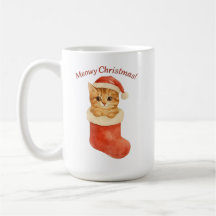Meowy Christmas Chat Mug - Cadeau de vacances