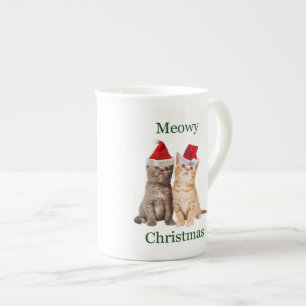 Meowy Christmas Kitten Chine Mug