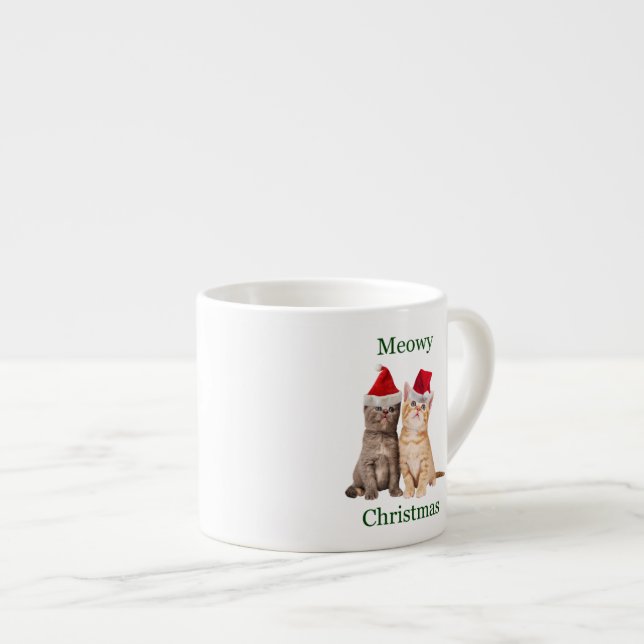 Meowy Christmas Kitten Espresso Mug (Devant droit)