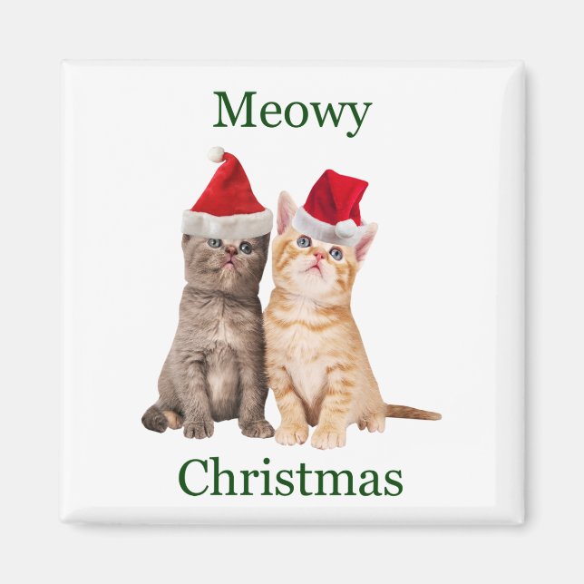 Meowy Christmas Kitten Magnet (Devant)