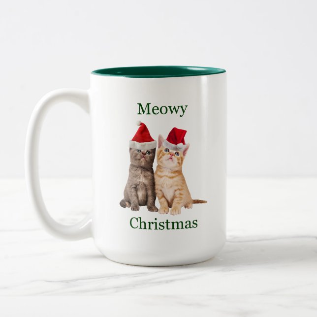 Meowy Christmas Kitten Mug (Gauche)