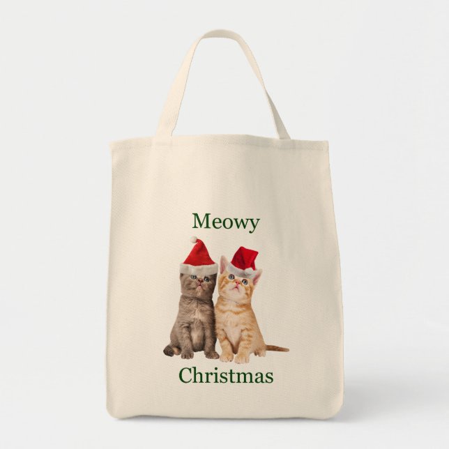 Meowy Christmas Kitten Sac fourre-tout (Devant)