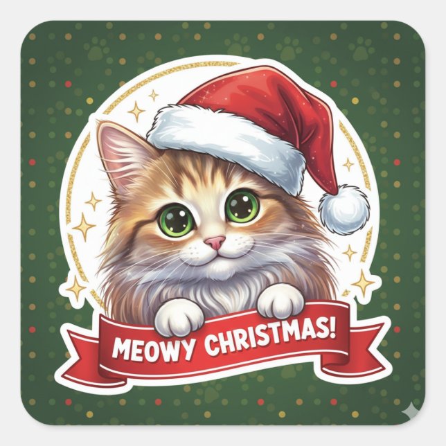 Meowy Christmas Peekaboo Cat Sticker – for kids  (Devant)