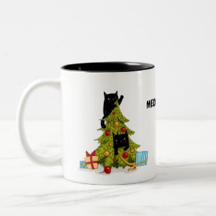 Meowy Christmas Tree Chats noirs Mug