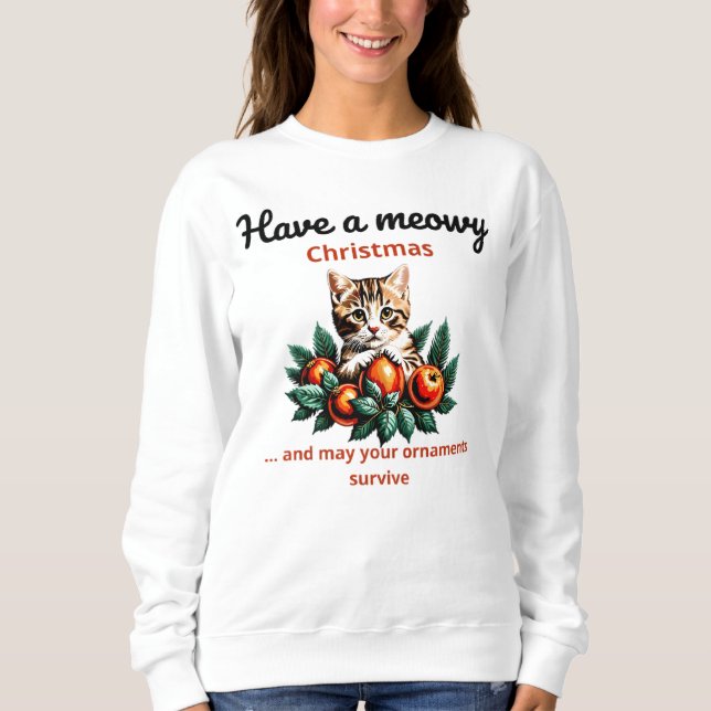 Meowy Christmas Unisex Sweatshirt (Devant)