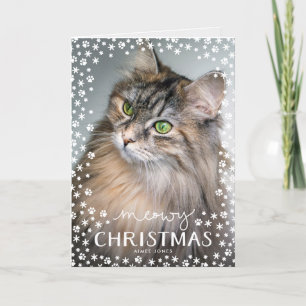 Meowy Noël Amoureux des chats Carte de voeux de No
