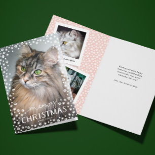 Meowy Noël Amoureux des chats Carte de voeux de No