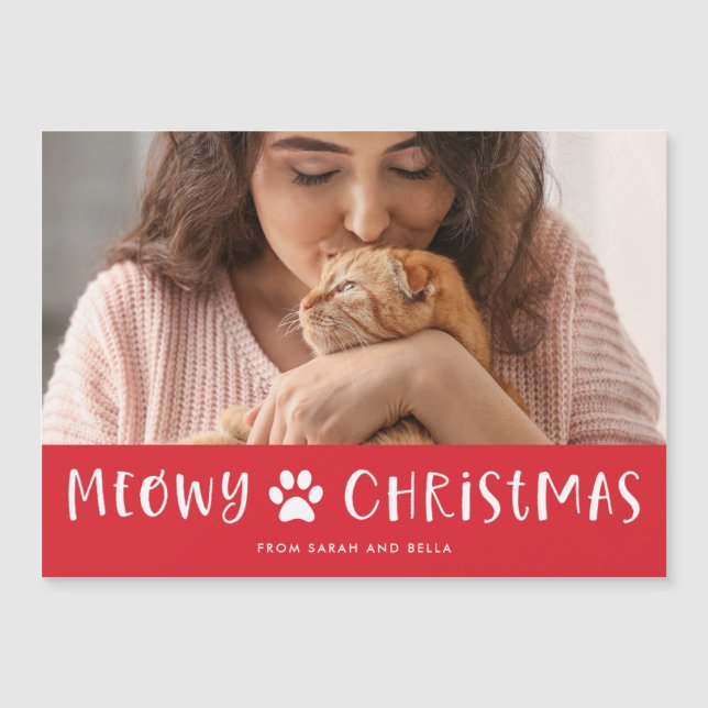 Meowy Noël avec photo | Noël drôle de chat (Devant)