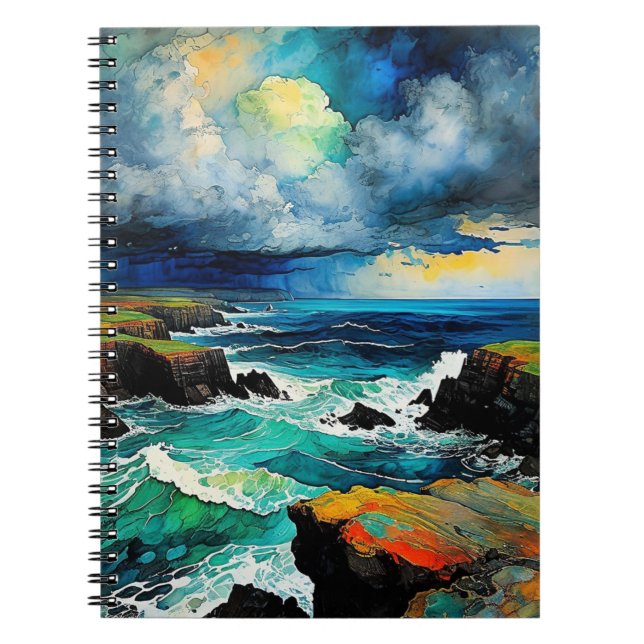 Mer Abstraite et tempête | Journal carnet (Devant)