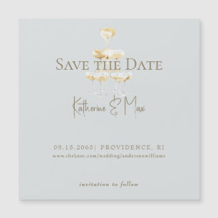 Mer de Champagne Mariage Enregistrer la Date Magné