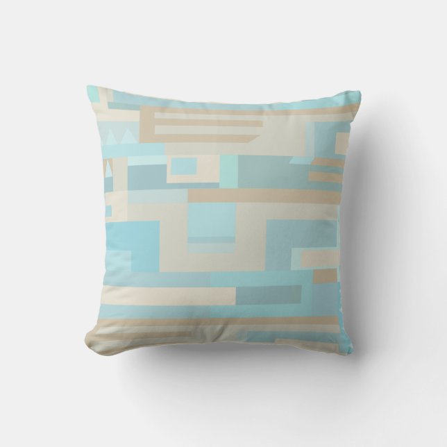 Mer et sable abstrait motif un côté accent coussin (Recto)