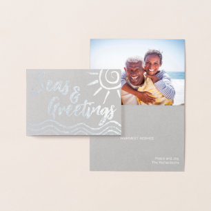 MER ET SALUT PLAGE CARTE PHOTO SILVER FOIL