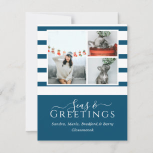 Mer et salutations Bleu 3 Photo Noël