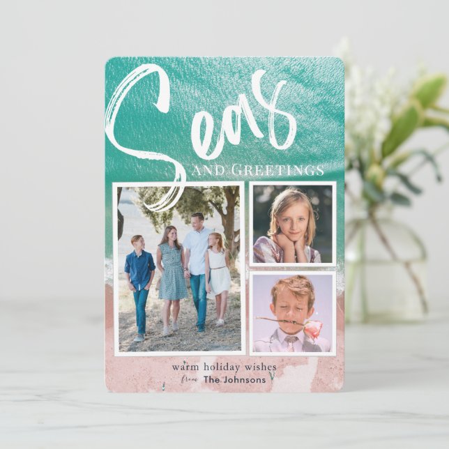 Mer et salutations Ocean Holiday 3 Carte photo (Debout devant)