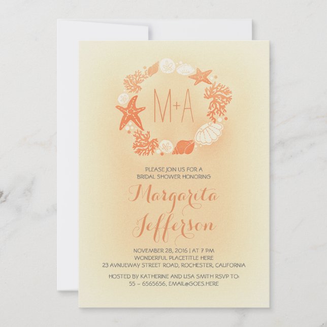 mer mer mer mer mer plage nuptiale invitation douc (Devant)