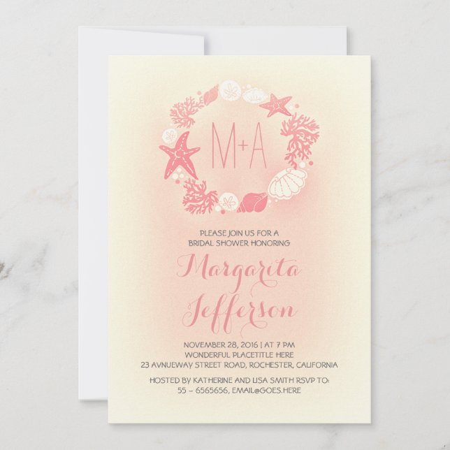 mer mer mer mer mer plage nuptiale invitation douc (Devant)