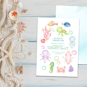 Mer   monde Anniversaire Fête Invitation