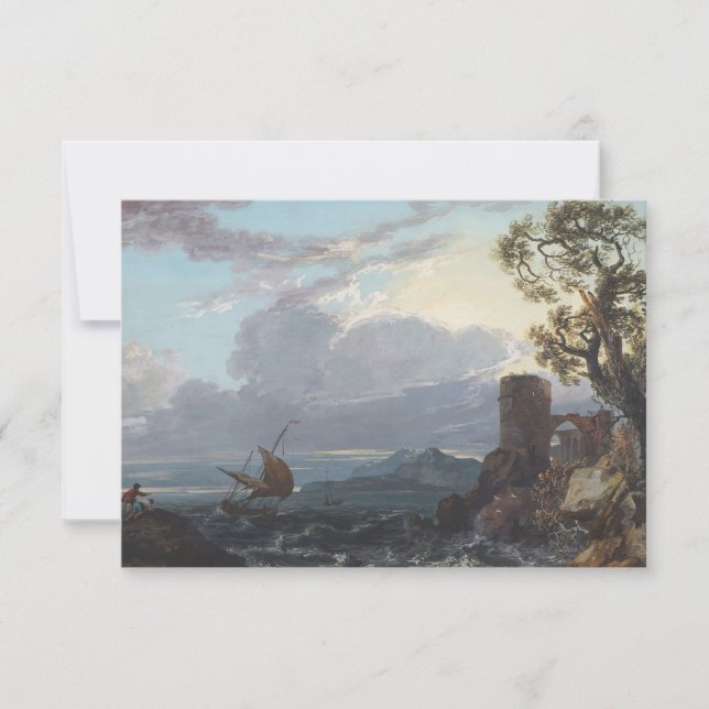 Mer orageuse avec ruine et figures du château (c.1 (Devant)