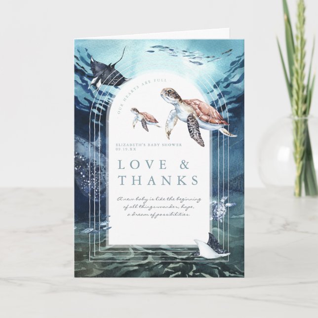 Mer Turtle Océan | MERCI BABY SHOWER (Devant)