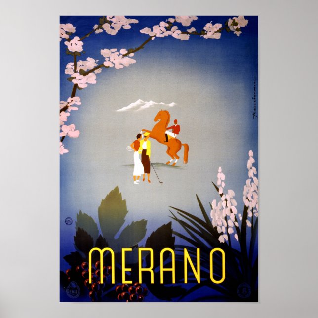 Merano Italie Poster Vintage voyage restauré (Devant)