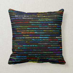 Mercedes Design de texte I Lance Oreiller