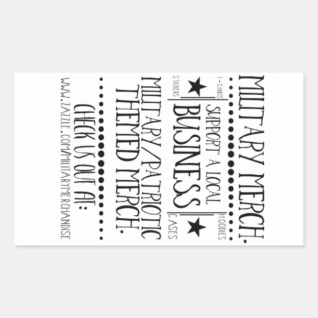 Merch militaire. Autocollant publicitaire (Devant)