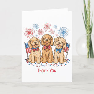 Merci 4 juillet Goldendoodle Chiens Feux d'artific