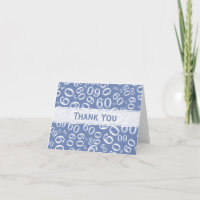 Merci 60e anniversaire Numéro Motif Bleu/Blanc