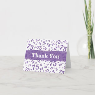 Merci 70 Anniversaire Motif Numérique Violet/Blanc