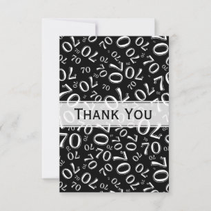 Merci 70e anniversaire Numéro Motif noir/blanc