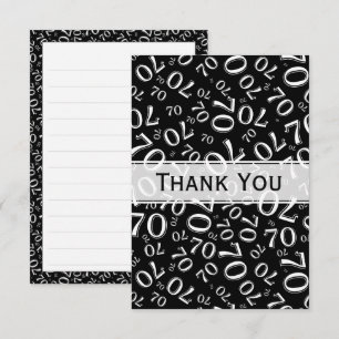 Merci 70e anniversaire Numéro Motif noir/blanc
