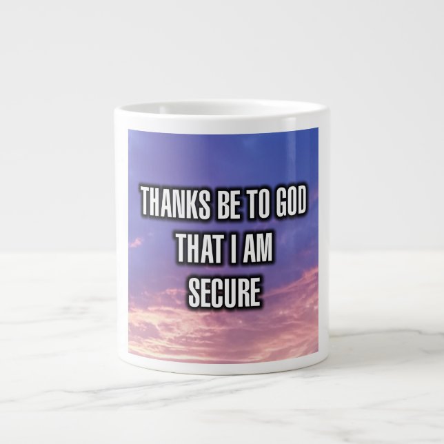 Merci À Dieu Que Je Suis Sécurisé Mug (Devant)