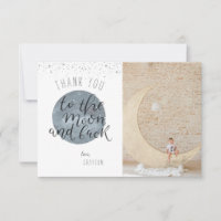 Merci à la Lune et Retour | Carte de Remerciement