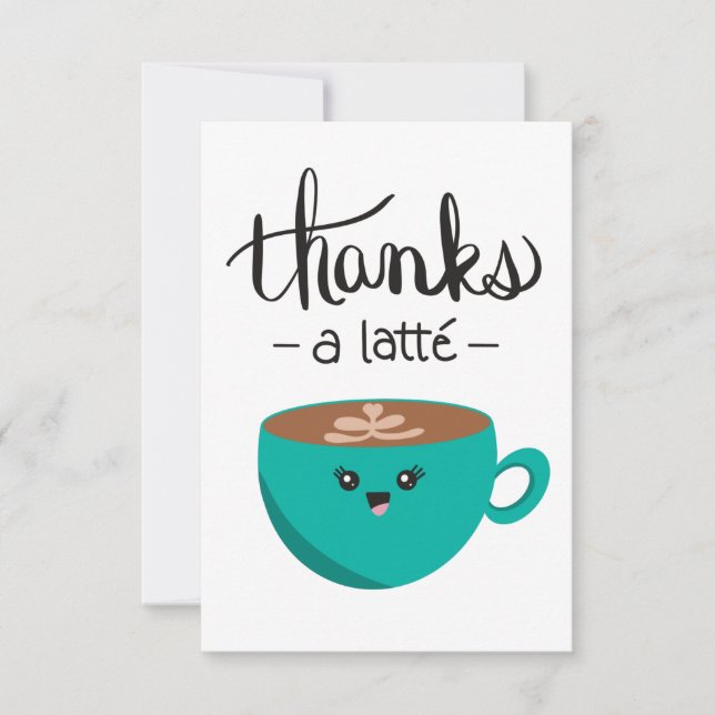 Merci à Latte Carte de remerciements (Devant)