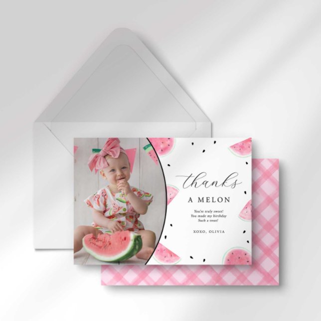 Merci A Melon Carte de Remerciement Photo Pastèque (Créateur téléchargé)