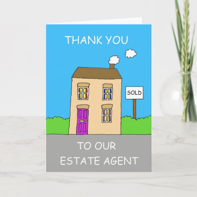 Merci à Notre Agent Immobilier Maison Dessinée (Devant)