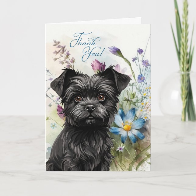 Merci Affenpinscher Chien Fleur sauvage Garden Bla (Devant)