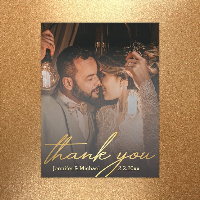 merci, aimant de photo de mariage en calligraphie  (Créateur téléchargé)
