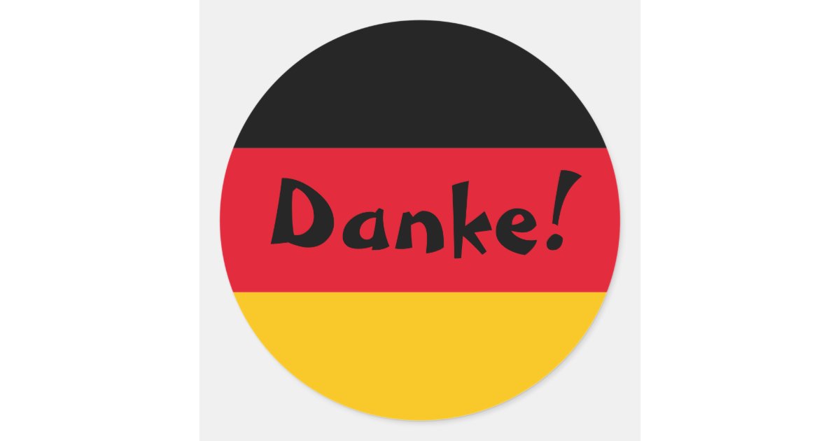 Merci allemand Danke de drapeau Sticker Rond Zazzle
