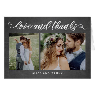 Merci Amour Mariage Chalk Carte de remerciements