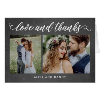 Merci Amour Mariage Chalk Carte de remerciements