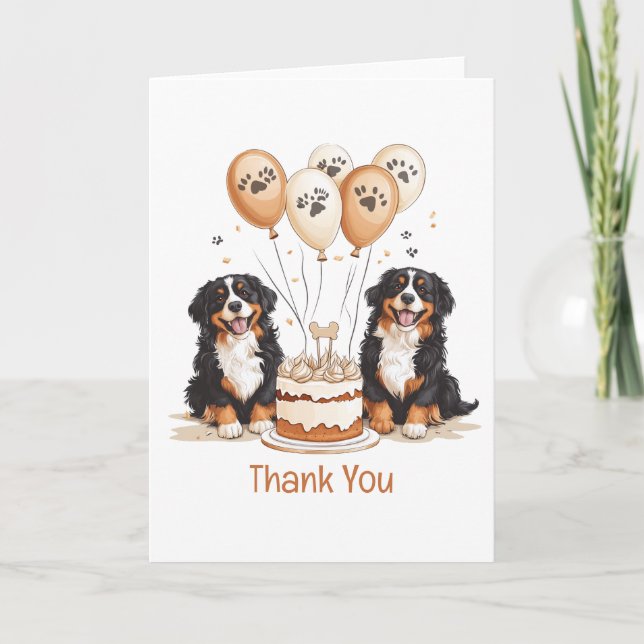 Merci Anniversaire Bernese Mountain Dogs (Devant)