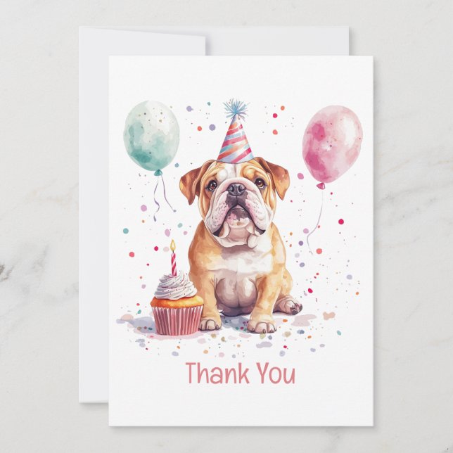 Merci Anniversaire Bouledogue Anglais (Devant)