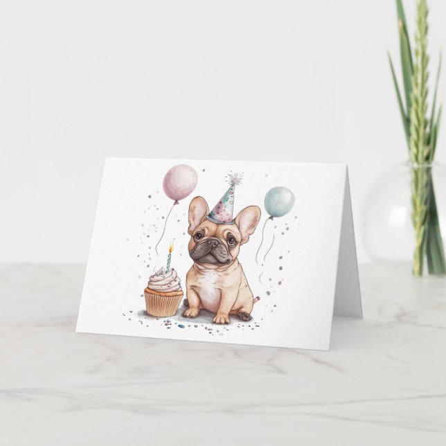 Merci Anniversaire Bouledogue Français (Devant)