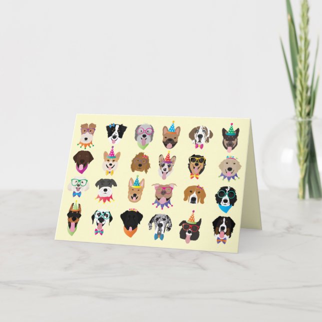 Merci Anniversaire Chien face des animaux vaillant (Devant)