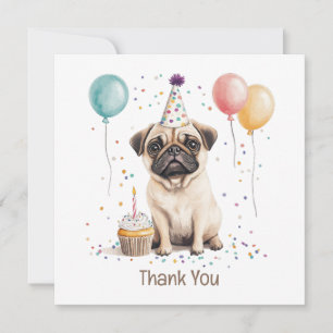 Merci Anniversaire Chien Pug