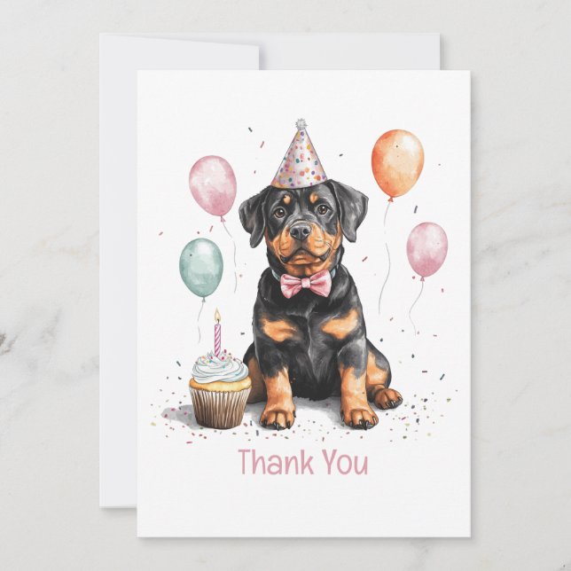 Merci Anniversaire Chien Rottweiler (Devant)