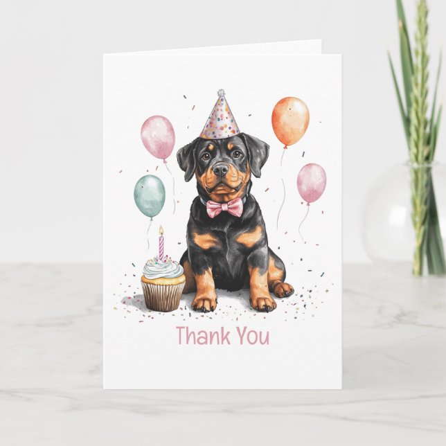 Merci Anniversaire Chien Rottweiler (Devant)