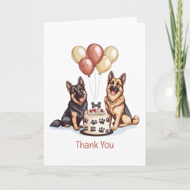 Merci Anniversaire Chiens bergers allemands (Devant)